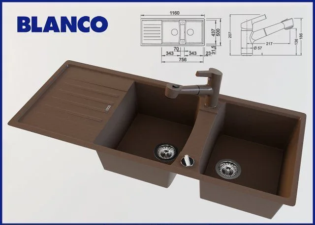 BLANCO LEXA 8S and mixer BLANCO ELIPSO-S II