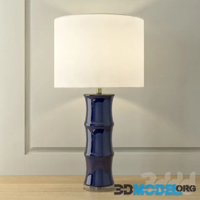 Blue ceramic lamp