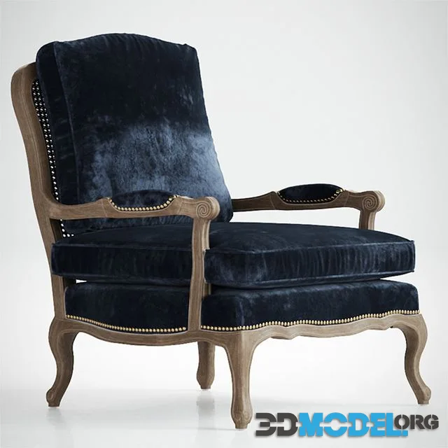 Boutique Accent Chair in Cut Blue Pile