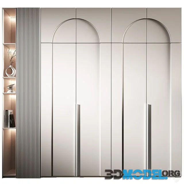 Cabinet furniture. Minimal White Modern Wardrobe set 6