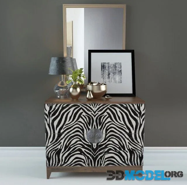 Chest of drawer by Moxie and decorative set