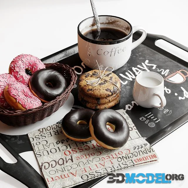 Coffee set with sweets