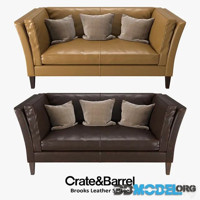 Crate & Barrel - Brooks Leather Settee