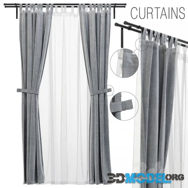 Curtain hanged on rekka (ikea) cornise