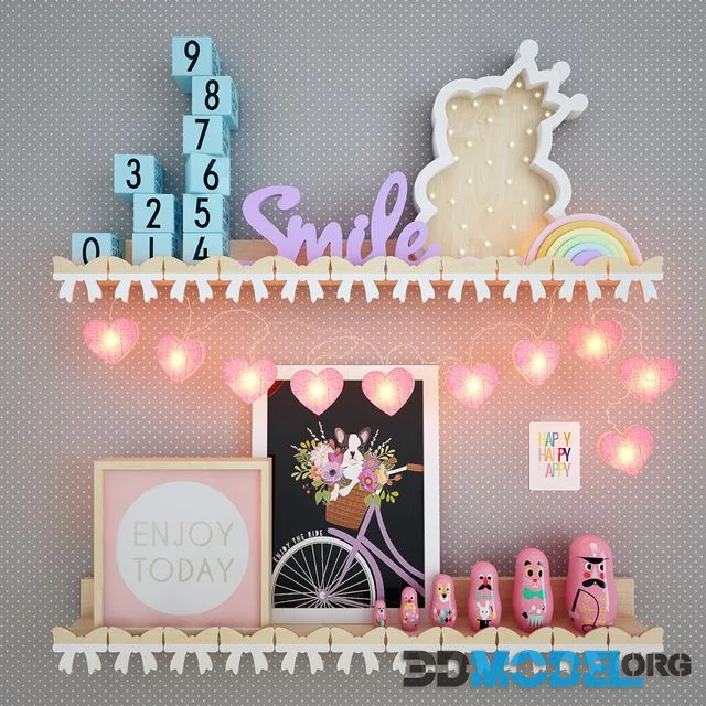 Decorative set for the girls room
