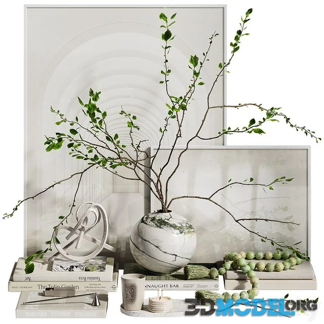 Decorative set with branches in a vase ch4