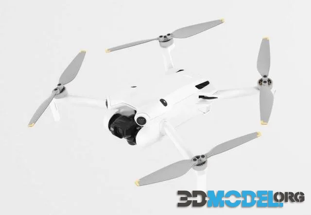 DJI Mini 4 Pro Folding Drone with RC 2 Remote Low-poly (PBR)