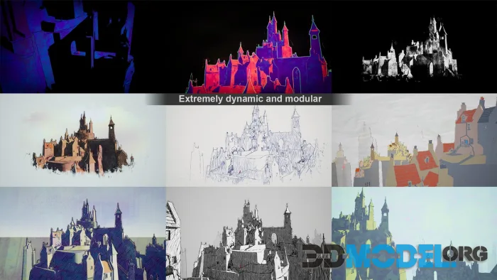 Dynamic Sketch Post-Process Material