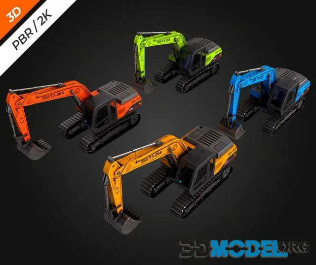 Excavator Low-poly (PBR)