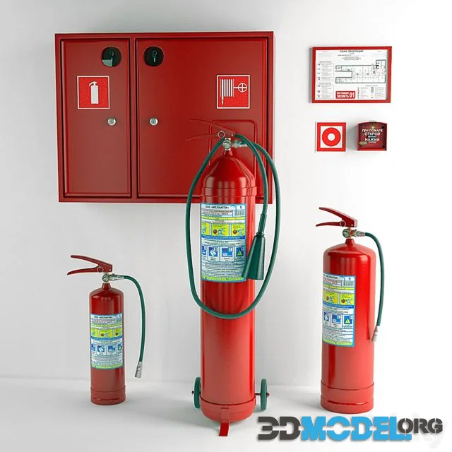 Fire extinguishers and fire cabinet