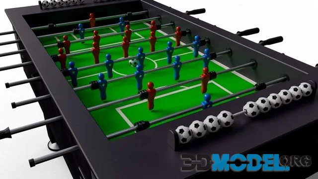 Foosball Table Low-poly (PBR)