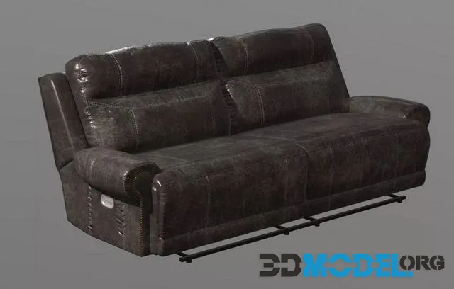 Grearview Charcoal 2 Seat Power Reclining Sofa chair Low-poly (PBR)
