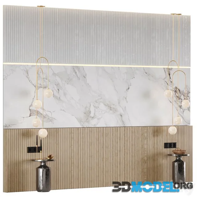Headboard (NEW BALANCE PENDANT, CHEVAL POLISHED SILVER SIDE TABLE)