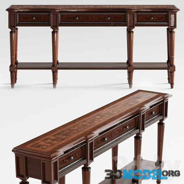 Hooker Furniture Living Room Grandover Three Drawer Console Table