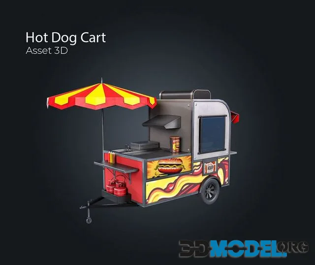 Hot Dog Cart Low-poly (PBR)