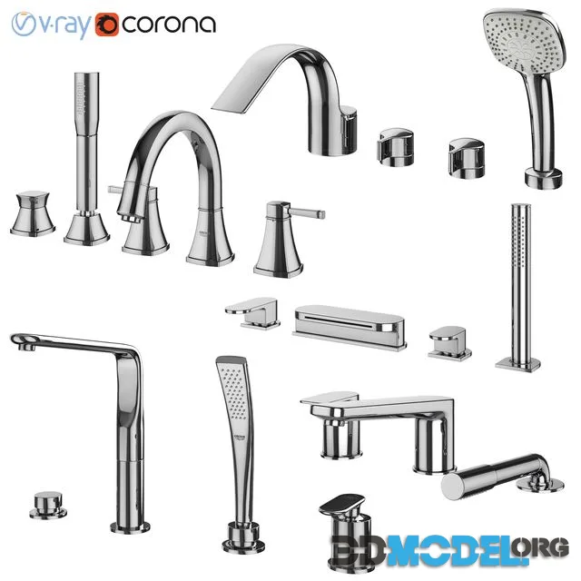 Inset Bath Mixers Set 132