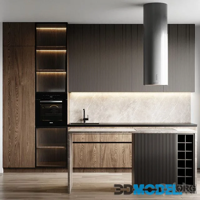 Kitchen 20 (hood Faber CYLINDRA ISOLA GLOSS, Oven Miele H7464BP, Blanco mixer)