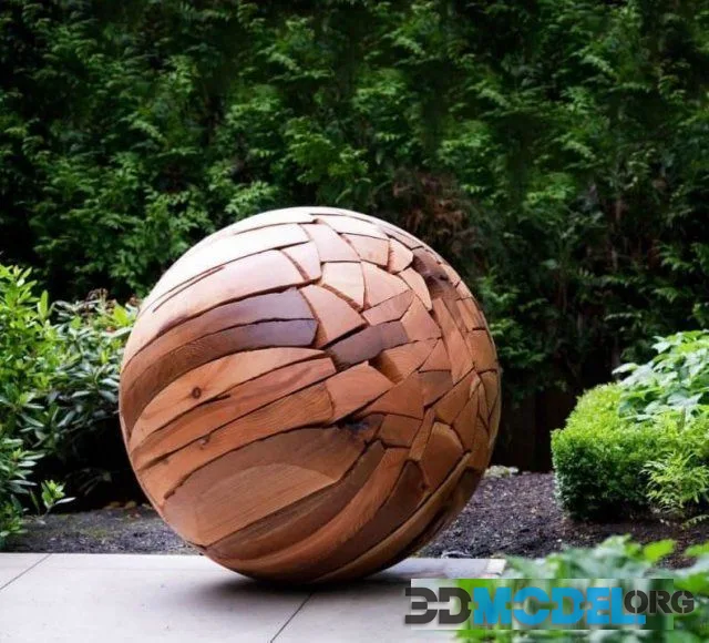 Large wooden ball sculpture