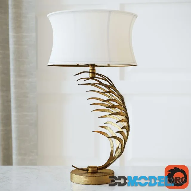 Metal Palm Frond Table Lamps