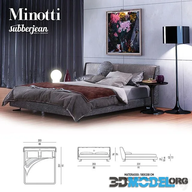 Minotti Spencer Bed, Raymond , Neto Coffee Table