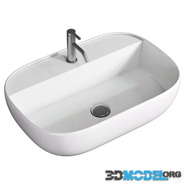 Oval White Ceramic Vessel Sink
