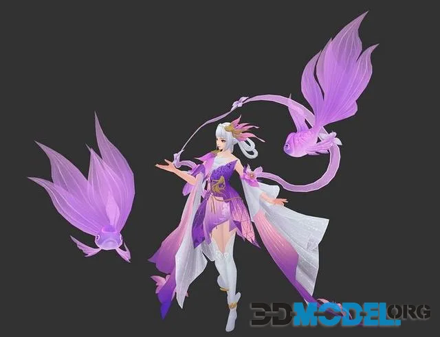 Pisces fairy Low-poly (PBR)
