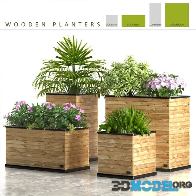 PLANTS 58_WOODEN PLANTERS