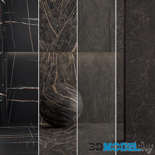 Porcelain tile Laminam Sahara Noir, NATURALI NERO-GRECO, Noir Desire, Cemento Nero. 3000x1000mm