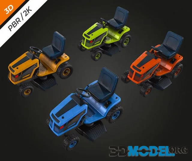Ride on Mower Low-poly (PBR)