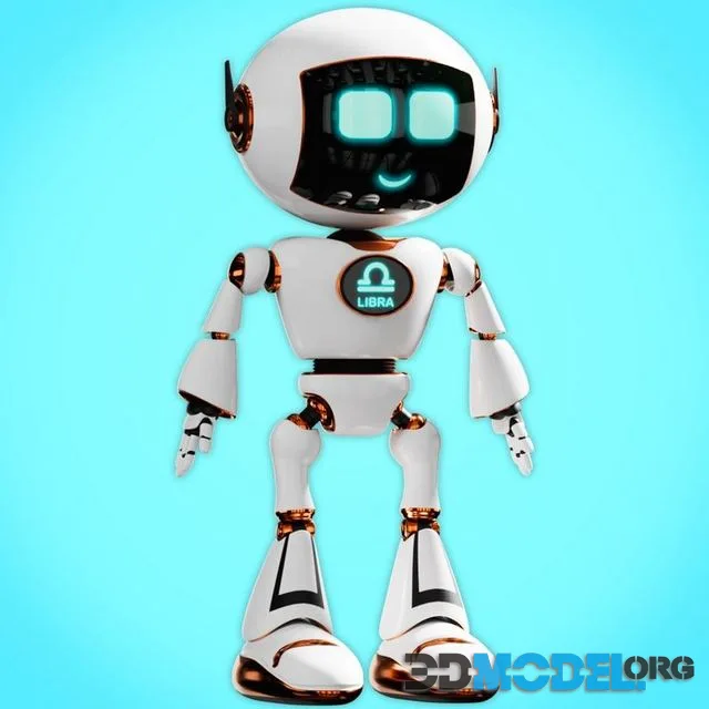 Rigged Robot Low-poly (PBR)