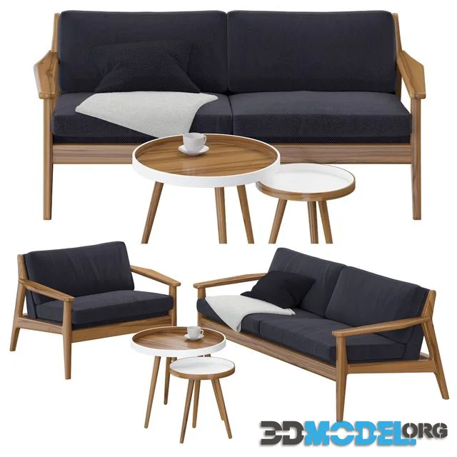 Scandinavian sofa and chair