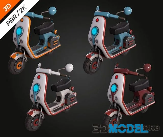 Scooter Low-poly (PBR)
