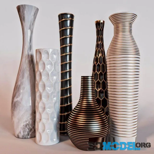 Set of modern vases