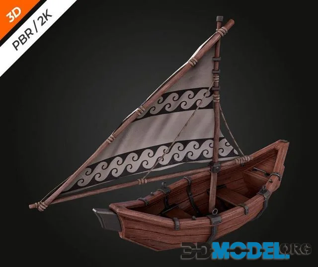 Small Sailing Boat Low-poly (PBR)