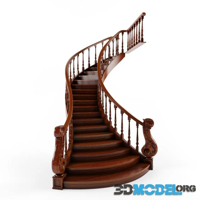 Stairs classic mahogany