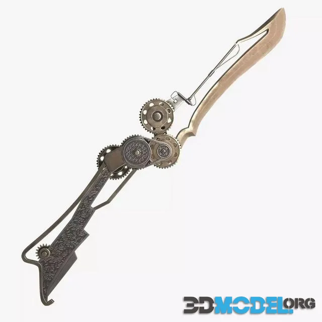 Steampunk Mechanical Knife Low-poly (PBR)
