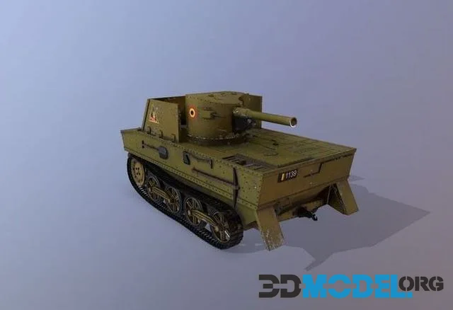 T13 Type 1 – WWII Tank Belgian Army Low-poly (PBR)
