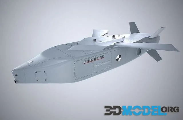 Taurus KEPD 350 air-launched cruise missile gray color Low-poly (PBR)