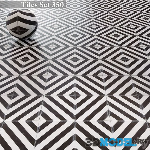 Tiles set 350 (Marrakech Design - Kelim Herringbone - kohl and milk)