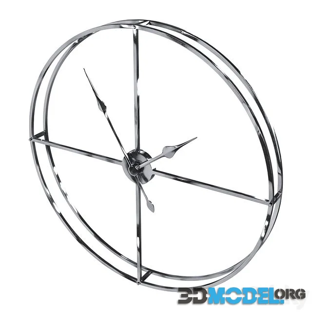 Wall clock round (chrome) 76cm Garda Decor
