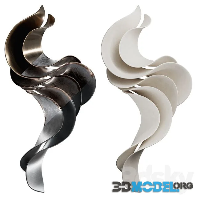 Wall Sculpture Abstract Wave Vasso Fragkou 06