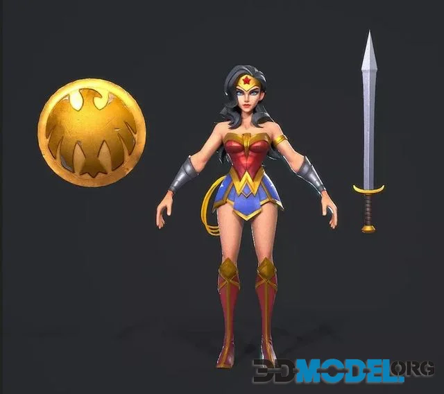 Wonder Woman Low-poly (PBR)