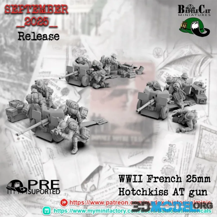 WWII French Hotchkiss AT gun – Printable