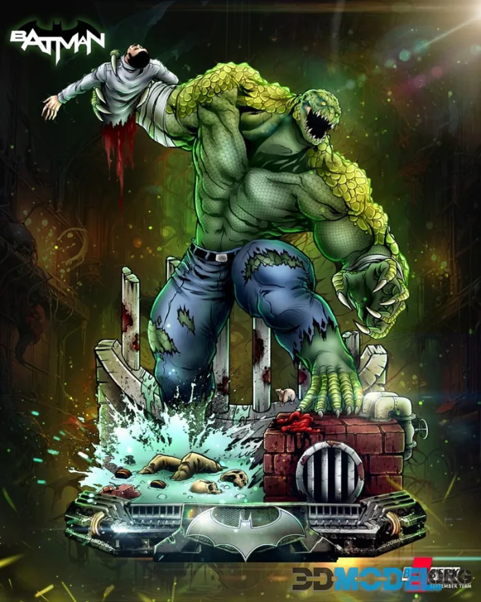 B3dserk - Killer Croc Sculpture – Printable
