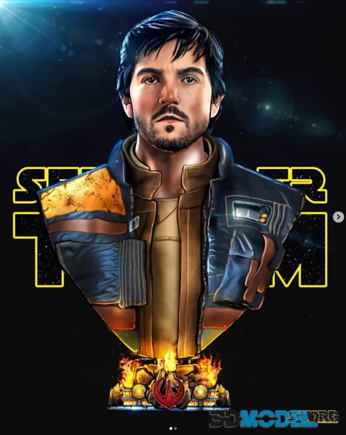SW3D - Cassian Andor Portrait Bust – Printable