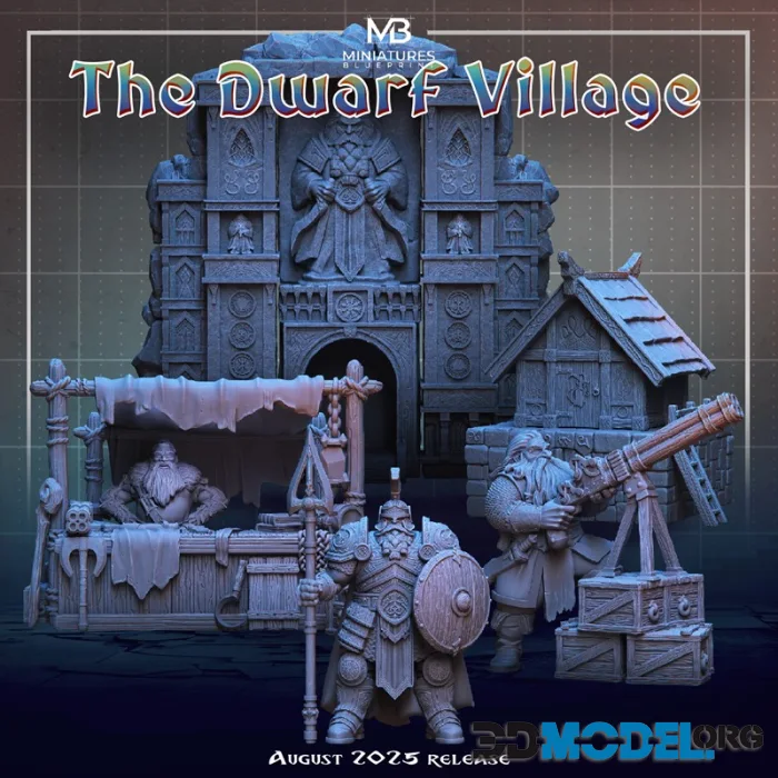 Miniatures Blueprint - The Dwarf Village August 2025 – Printable