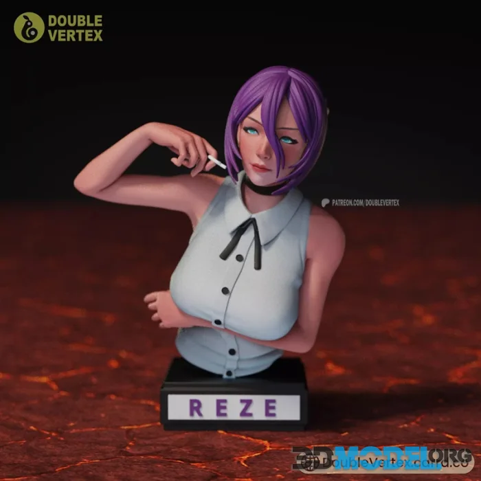 Double Vertex - Reze & Bomb Devil - Figura Chainsaw Man Bust – Printable