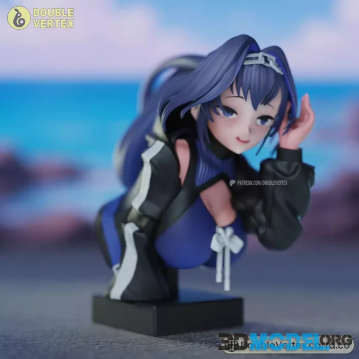 Double Vertex - Ouro Kronii Summer Outfit - HololiveEN Bust Vtuber Figure Free – Printable