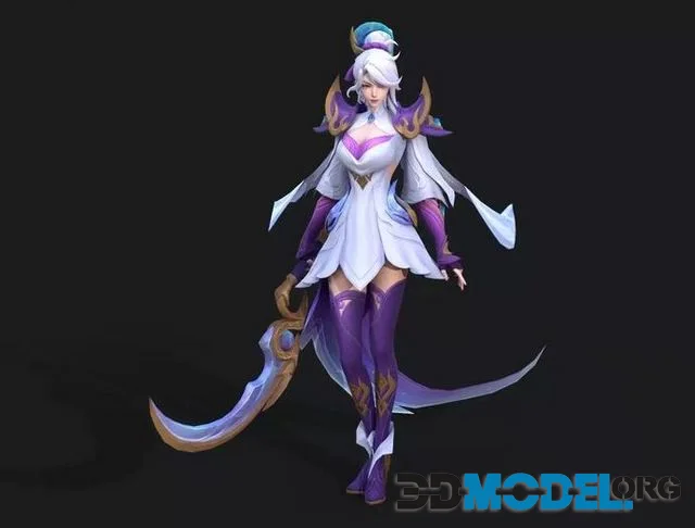 Female assassin Low-poly (PBR)