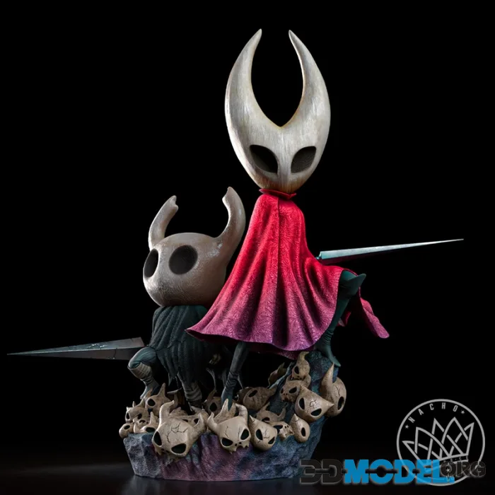 Fan Art - The Knight and Hornet - from The Hollow Knight and Silksong - Diorama – Printable